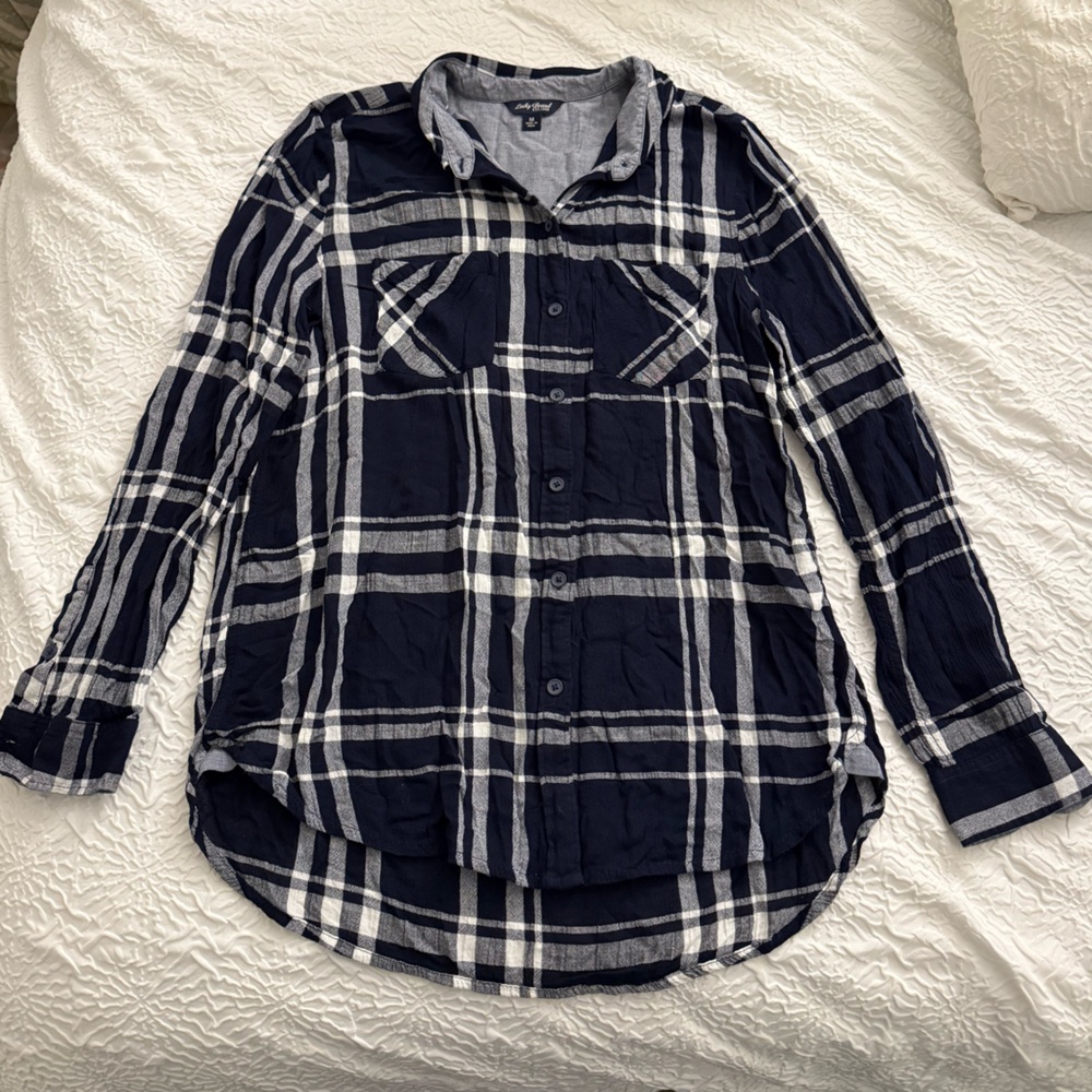 Lucky Brand Blue and White Checkered Shirt